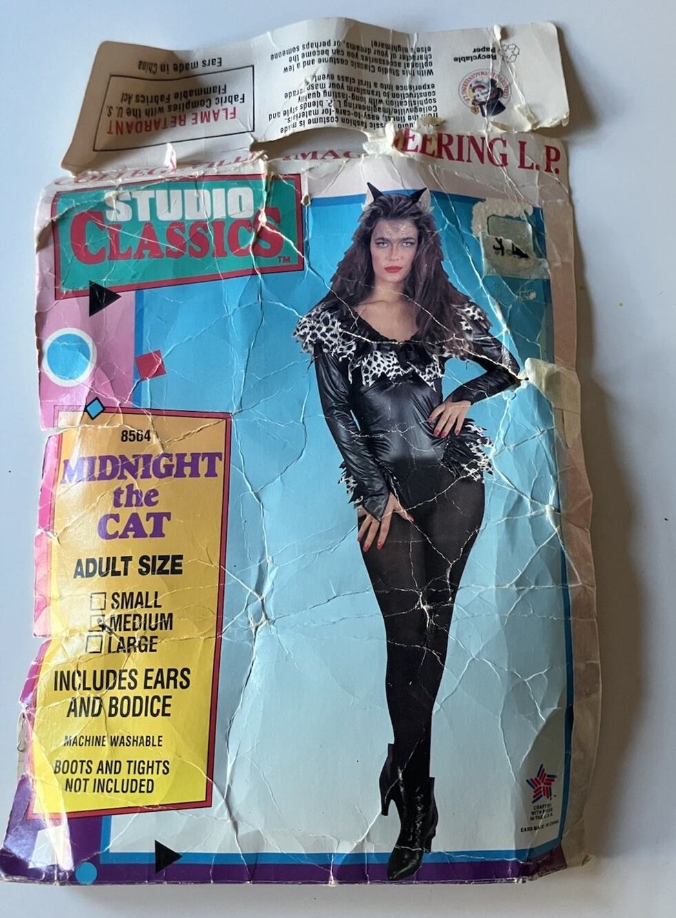 Vintage 90s Midnight the Cat Halloween Costume Collegeville/Imagineering Size M